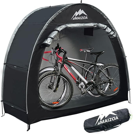 Outdoor Bike Covers Storage Shed Tent,Outdoor Portable Bicycle Storage Sheds,210D Oxford Thick Waterproof Fabric,Bike Covers Shelter for Motorcycle,Garden Tools,Toys,Lawn Mower(L-Black)…