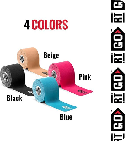 RockTape Go Standard Adhesive Pre-Cut Kinesiology Tape (Beige)