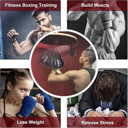 Superior Boxing Speed Bag - PU Leather Speed Punching Ball - Heavy Duty Hanging Swivel Ball for Gym & MMA Muay Thai Sports Fitness - Punching Dodge Striking Speed Reflex Ball