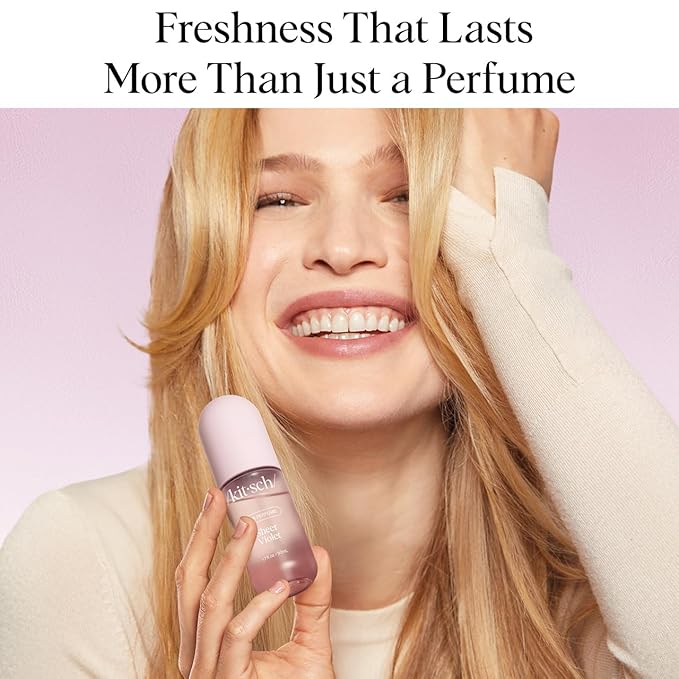 Kitsch Sheer Violet Hair Perfume For Women - Clean, Deodorizing, and Patented Odor-Eliminating Technology, Body Mist - Freshen Hair, Body & Pillows - Fruity Raspberry, Violet & Soft Musk Scent - 50ml