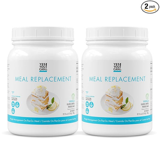 Yes You Can! Complete Meal Replacement Shake - 15 Servings (Vanilla) - Meal Replacement Protein Powder with Vitamins and Minerals, All-in-One Nutritious Meal Replacement Shakes (2 Pack)