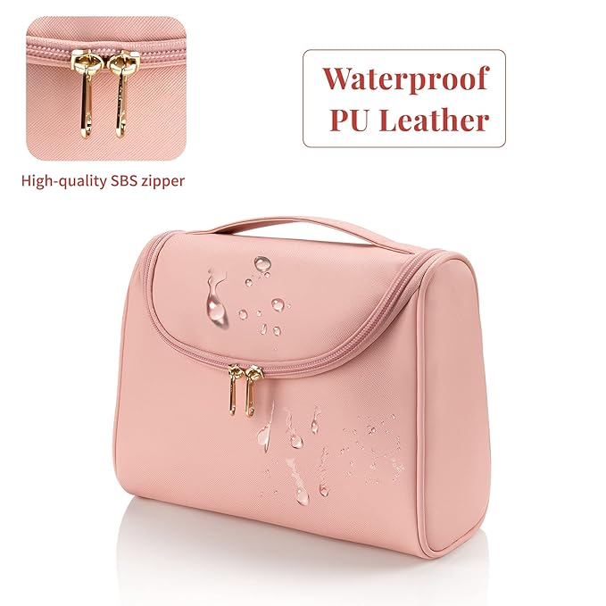 Ethereal Travel Makeup Bag, Toiletry Bag for Women Large Capacity Makeup Organizer Bag Vegan Leather Makeup Brush Organizer Waterproof Cosmetic Bags for Women