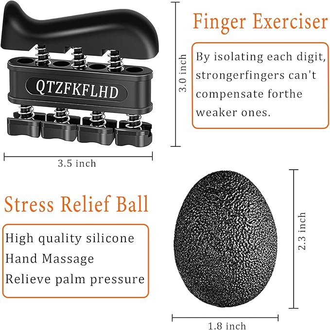 Grip Strength Trainer with Forearm Strengthener Recover(5 PCS)
