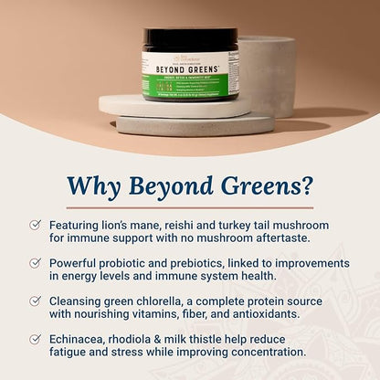 Live Conscious Beyond Greens Concentrated Superfood Powder - Matcha Flavor w/Chlorella, Echinacea, Probiotics for Immune Support & Energy - 30 Servings (2-Pack)
