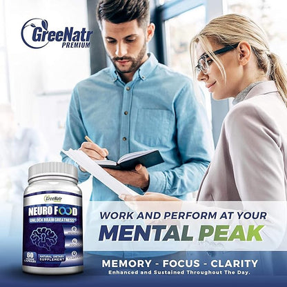 Brain Supplements for Memory and Focus - Ginko Biloba Capsules Brain Booster Supplement with B1, Folic Acid & Calcium - Memory Supplements for Cognitive Function & Brain Health 3 Bottles
