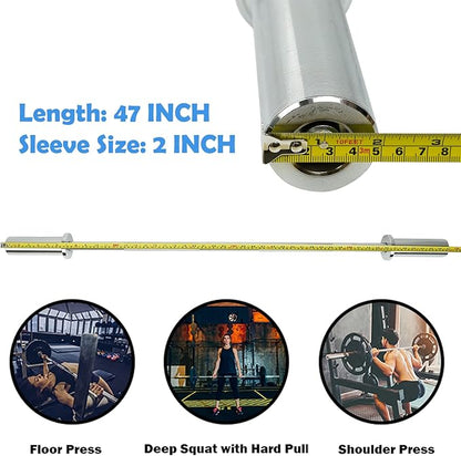 Threaded Chrome Barbell Bar 1-2 Inch Barbell Diameter