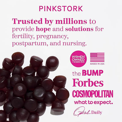 Pink Stork Hormone Balance Gummies for Women - Hormone Harmony for Mood, Energy, Bloating - Hormonal PMS, Perimenopause & Menopause Support - Red Raspberry Leaf & Black Cohosh - 60 Gummy Supplements