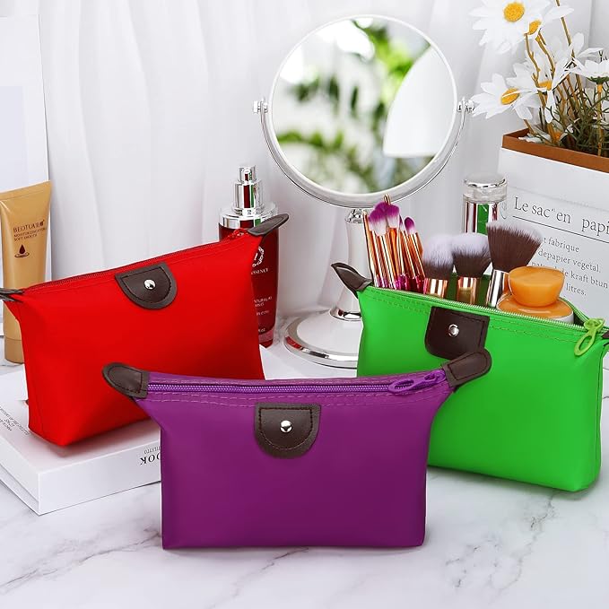 HAOGUAGUA 5PCS Cute Small Makeup Bags for Purse, Waterproof Mini Zipper Cosmetic Bags, Luggage Accessories for Travel (5PCS Style 1)