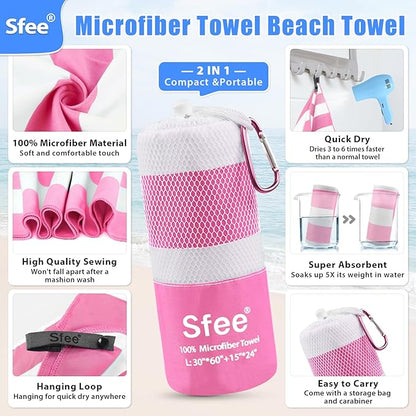 Sfee 2 in 1 Microfiber Beach Towel