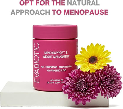 Complete Menopause Support | Ashwaghanda, Probiotics, ACV + Chasteberry for Weight Management, Hot Flashes, Night Sweats, Bloat, Hormone Balance & Mood Swings* | Non GMO, Vegan 60 Caps
