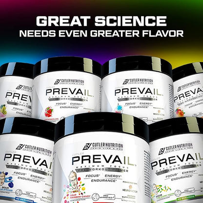 Prevail Pre Workout Powder with Nootropics: Pre Workout for Men and Women, Cutting Edge Energy and Focus Supplement with L Citrulline, Alpha GPC, L Tyrosine | Sour Lime Gummy, 40 Scoops