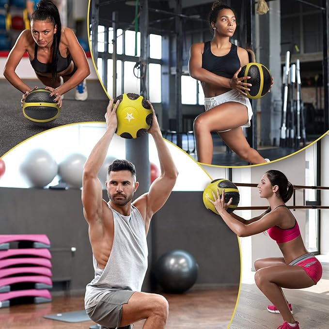 Yes4All Medicine Ball with Dual Texture Grip 6/8/10/12LBS
