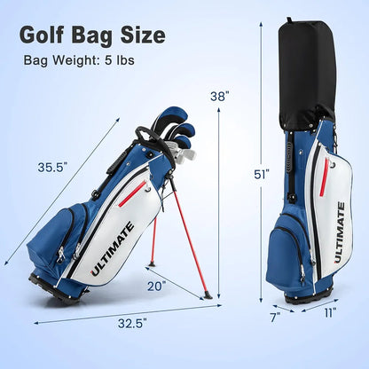 Tangkula 9/10 Pieces Men's Complete Golf Clubs Set Right Hand, Includes 460cc Alloy #1 Driver & #3 Fairway Wood & #4 Hybrid & #6/#7/#8/#9/#P Irons & Putter, Golf Club Set