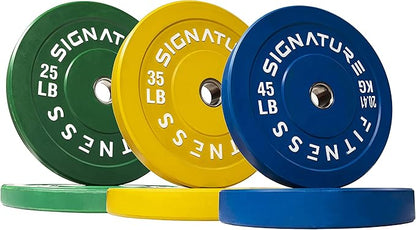 Olympic Bumper Plates, 2" Weight Plates for Strength Training & Weightlifting, Pairs, Sets or Sets with 7FT Barbell, Multiple Options