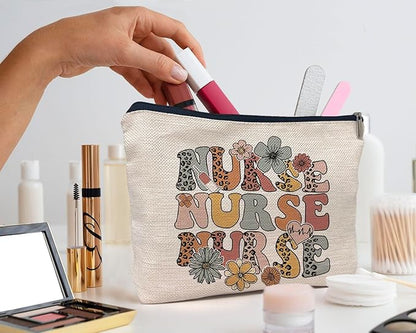 IWXYI Nurse Makeup Bag, Zipper Pouch Travel Toiletry for Women, Appreciation Gift, Nursing Week, Graduate Gifts