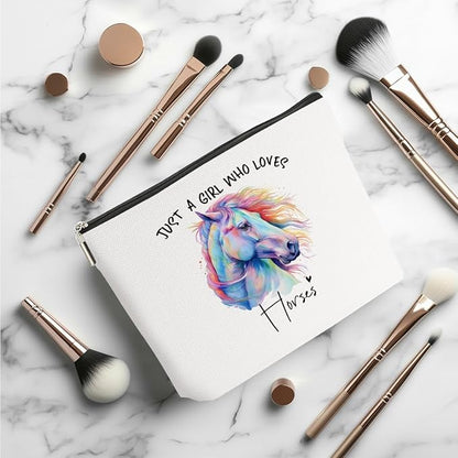 Horse Gifts for Women Makeup Bag, Horse Stuff Cosmetic Bag Travel Organizer Bags Makeup Pouch, Christmas Birthday Animal Lovers Gifts for Horse Lovers Women Girls Friends