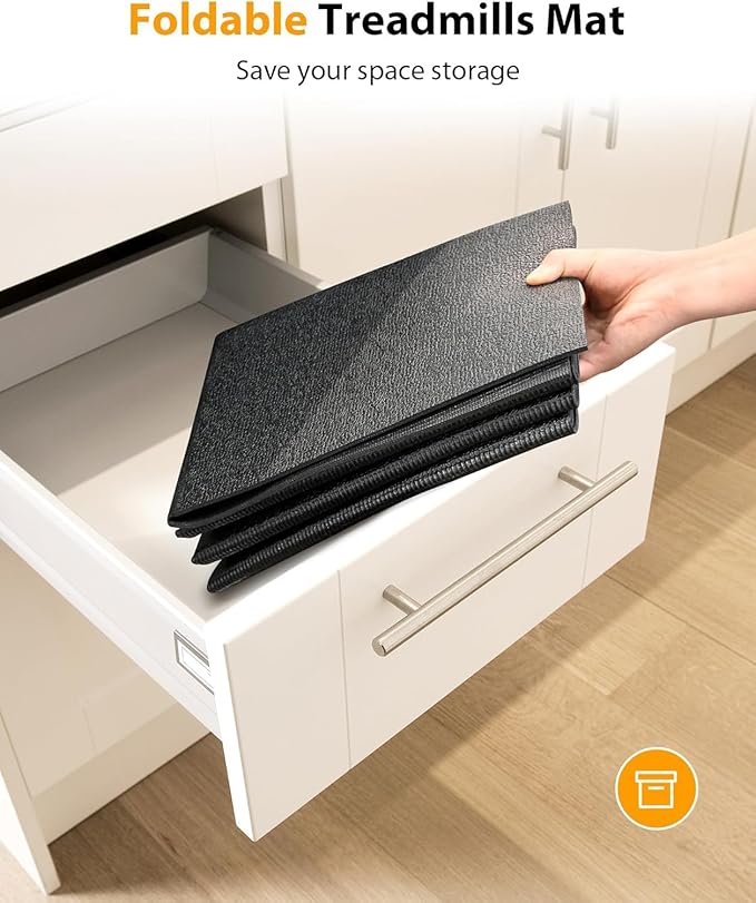 Foldable Rubber Treadmill Mat - Exercise Bike Mat