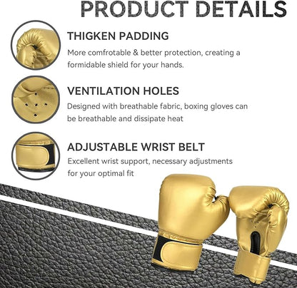 Boxing Gloves, PU Leather Taekwondo Gloves Professional Fighting Children Boxing Training Gloves Thickened Punching Sparring Training Mitts for Kids