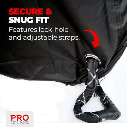 PRO BIKE TOOL Bike Cover for Outdoor Bicycle Storage - XXL Size for 2-3 Bikes - Stationary Use for Yard, Garden or Indoors - Protection from All Weather Conditions for Mountain & Road Bikes
