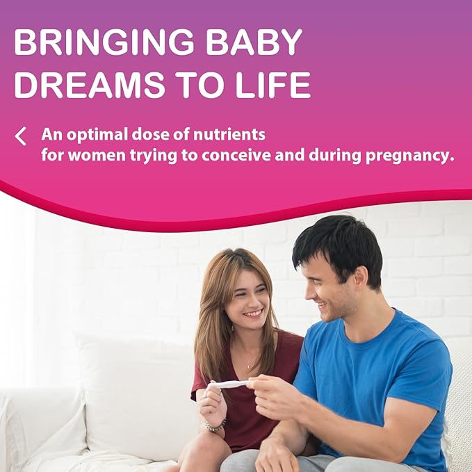 Fertility Supplements for Women, Prenatal Vitamins for Women with Myo-Inositol & D-Chiro Inositol, Folate, Herbs, for Hormonal Balance*, Fertility* & Vaginal Care*, 60 Prenatal Gummies (Raspberry)