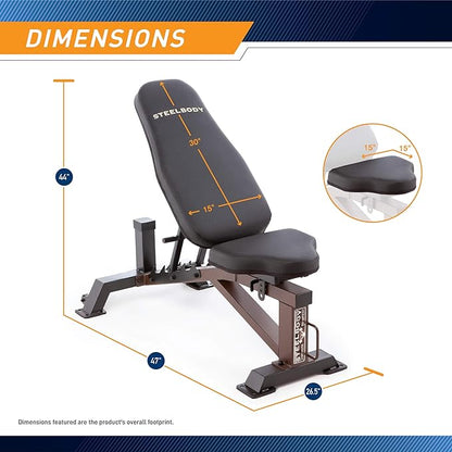 Steelbody Deluxe Utility Weight Bench for Home Gym