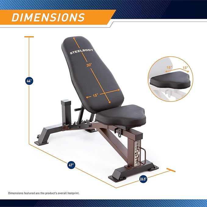 Steelbody Deluxe Utility Weight Bench for Home Gym