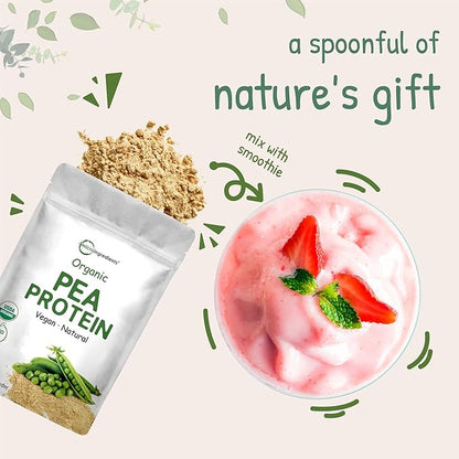 Micro Ingredients North America Grown, Organic Pea Protein Powder, 1KG (2.2 Pounds) | Plant-Based Vegan Protein, Meatless Protein Supplement, Rich in Branched Chain Amino Acids | Non-GMO, Soy Free