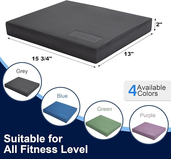 StrongTek Professional Foam Exercise Balance Pad - 15.8" 13" x 2", High-Density