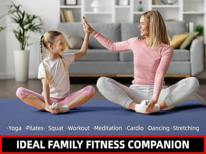 Extra Large Exercise Mat, 10'x6'/9'x6'/8'x6'/7'x5'/6'x4' (8mm/10mm) Thick Workout Mat for Home Gym Flooring, Garage, Shoe-Friendly, High-Density, MMA, HIIT, Weight Lifting, Cardio&Strength