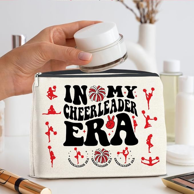 Cheerleader Gifts Makeup Bag Cheerleading Team Gifts for Women Cheerleader in My Cheerleader Era Zipper Makeup Pouch