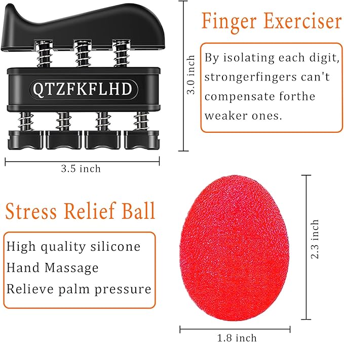 Grip Strength Trainer with Forearm Strengthener Recover(5 PCS)