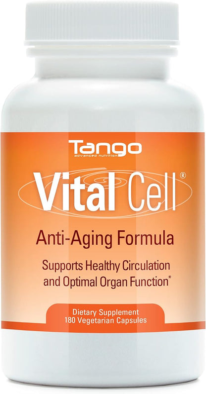 Vital Cell Natural Anti-Aging Supplement for Men and Women, Supporting Circulation and Healthy Organ Function (180 Vegetarian Capsules)