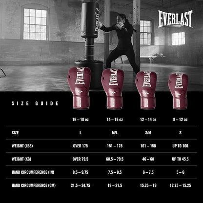 Everlast Elite 2 Boxing Gloves, Pro Training Gloves for Men and Women, Secure Fit Hook and Loop Closure & Ventilation, Heavy Bag & Speedbag Training.