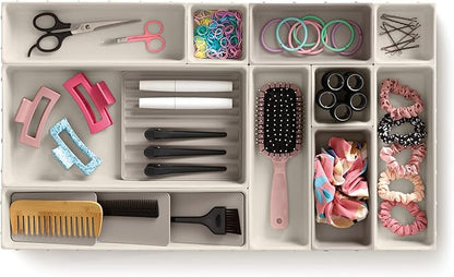 Joseph Joseph Viva - Modular 12-piece Makeup Beauty Drawer Organiser Set, Storage Boxes dividers for makeup, beauty grooming items, cosmetics, hair accessories