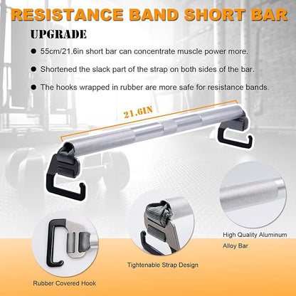 J Bryant Fitness Resistance Band Exercise Bar Large