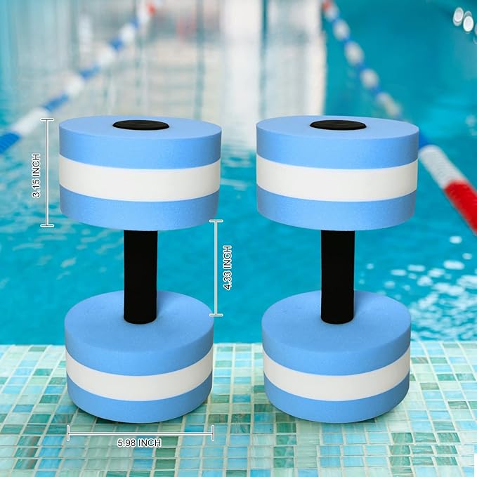 Timoo Aquatic Dumbells Set of 2 Water Dumbells Pool Resistance Water Weight Water Aerobics High-Density EVA-Foam Pool Fitness