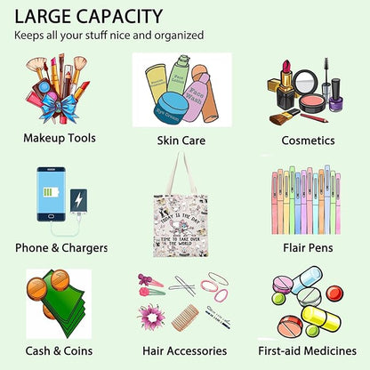 FOTAP Cartoon Characters Lover Gift Comedy Anime TV Series Makeup Bag Rat Brain Cosmetic Bag BFF Gift (THE WORLD T)