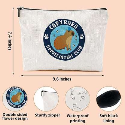 Capybara Makeup Bag, Capybara Gifts for Women, Capybara Lovers Cosmetic Bag Travel Organizer Bags Makeup Pouch, Capybara Stuff Animal Lovers Gifts for Girls Best Friend Christmas birthday Gifts