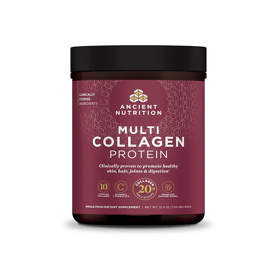 Ancient Nutrition Collagen Peptides Powder, Multi Collagen Protein, Women & Men, Vitamin C, Probiotics, Hydrolyzed Collagen, Supports Skin, Joints, Gut Health, Unflavored, 60 Servings