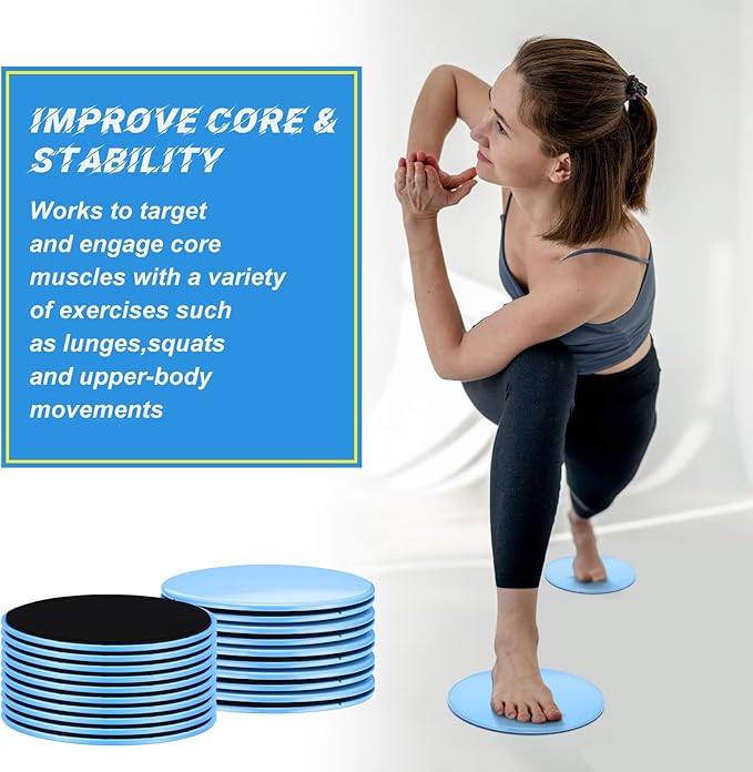 Jenaai 24 Pcs (12 Pairs) Core Sliders Exercise