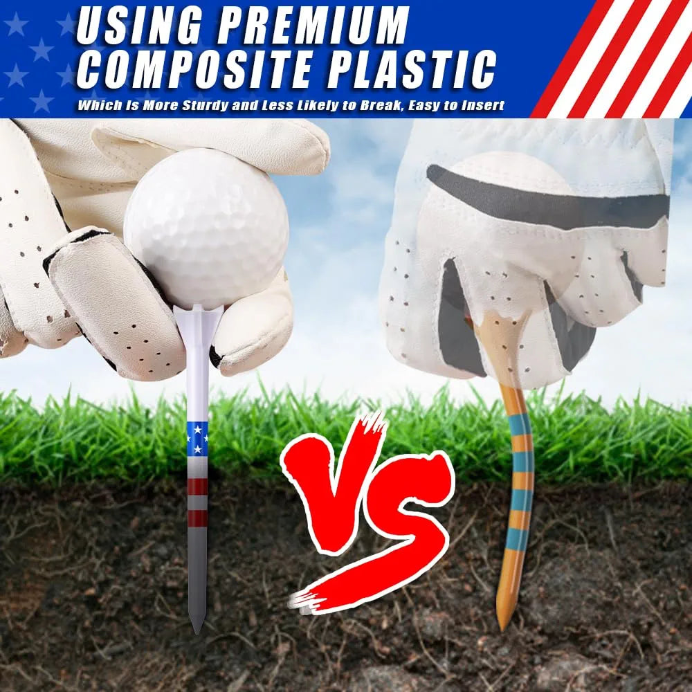 Premium Golf Tees Choose Between 200 Count or 100 Count, Professional Marking System Golf Tees 3-1/4 Inch, Reduce Friction Side Spin More Stable Golf Tees