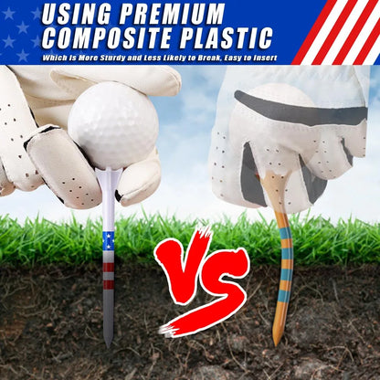 Premium Golf Tees Choose Between 200 Count or 100 Count, Professional Marking System Golf Tees 3-1/4 Inch, Reduce Friction Side Spin More Stable Golf Tees