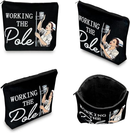 ER Nurse Gift,Nurse Gifts for Women Funny Makeup Bags,Working The Pole,Gifts for Nurses Pencil Makeup Pouch Bag with Zipper, Nurse Graduation Gift,Nurses Day Gift,RN Nursing Bag for Work,Black