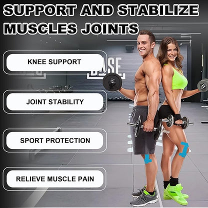 Kinesiology Tape for Knees, 8 Count Precut Kinesiology Tape,Original Cotton Waterproof & Breathable, Latex Free Elastic Kinesiology Athletic Tape for Knee Support and Muscle Pain Relief-4colors