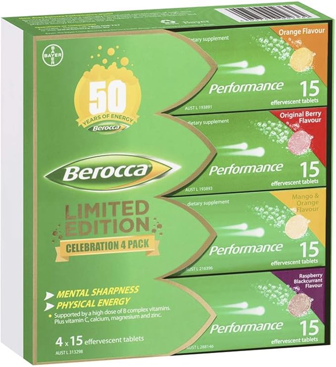 Berocca Performance Effervescent Tablets 60 Count Limited Edition Celebration Pack