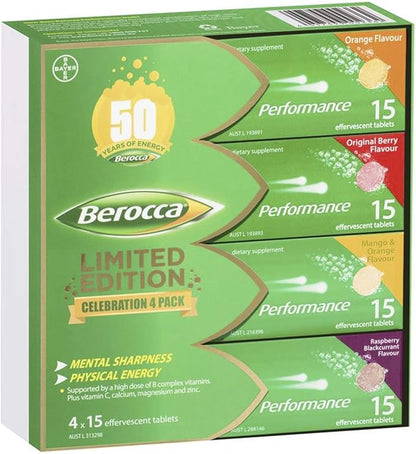 Berocca Performance Effervescent Tablets 60 Count Limited Edition Celebration Pack