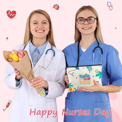 30 Pack Nurse Makeup Bags Nurse Cosmetic Bags Bulk Nurse Gift Survival Kit Funny Nursing Travel Toiletry Makeup Bag Nurse Appreciation Gifts for Women Men Thank You Nurse Appreciation Week Gift