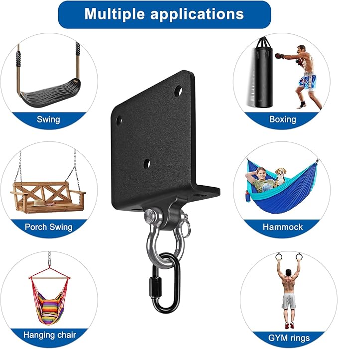 Dolibest Heavy Punching Bag Hanger, I-Beam Mount for Boxing Muay Thai, Wood Beam Hook for Weight Strength Training Systems, Aerial Yoga & Hammock, Resistance Band (1000 LB Capacity)