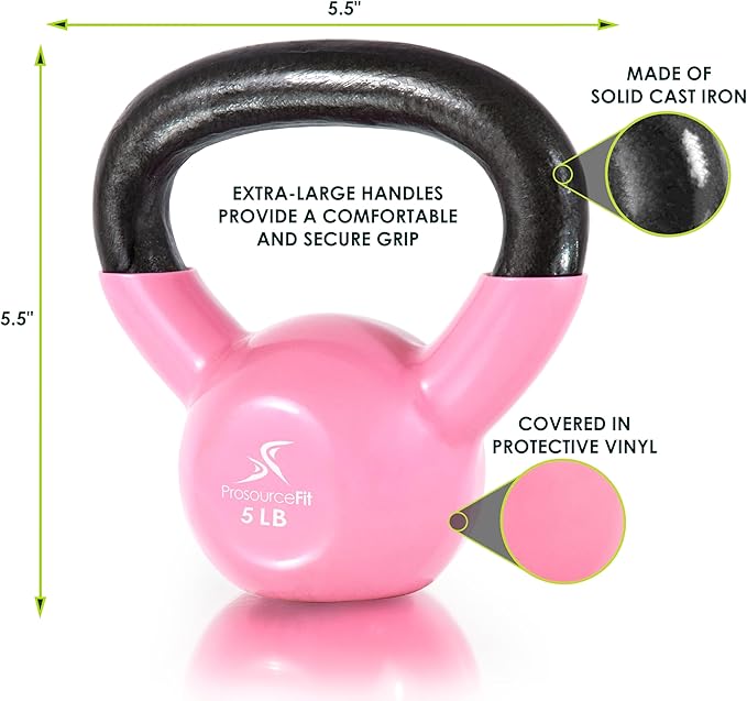 ProsourceFit Vinyl Coated Cast Iron Kettlebells for Full