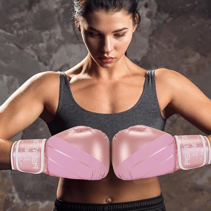 Pro Style Boxing Gloves Punching Bag Gloves for Women, PU Leather Gloves for Training Muay Thai, Sparring, Fighting Kickboxing,Heavy Punching Bag Gloves for Ladies